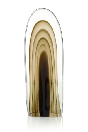 Top Pick Rippled Brown Handblown Glass Sculpture I | John-Richard - JRA-14296