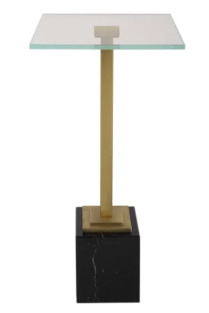 Authentic Home Decor Black Marble Accent Table