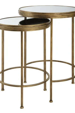 Antique Home Decor Accent Mirror Table - S/2 Bargain
