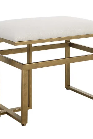 Antique Home Decor Accent Stool Brushed Brass Special Offer