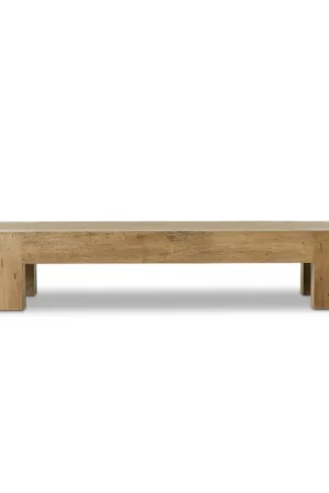 Abaso Rectangular Coffee Table - Rustic Wormwood Oak | Four Hands - 238571-001 Worldwide Shipping
