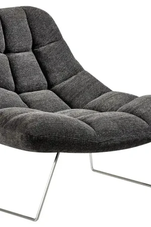 Bartlett Dark Grey Soft Textured Fabric Chair in Charcoal Grey Modern