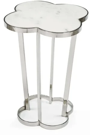 Clover 24 X 18.25 inch Polished Nickel Side Table Crafted