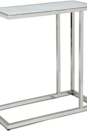 Echelon 24 X 24 inch Polished Nickel Side Table, Sofa Hugger Table Wholesale