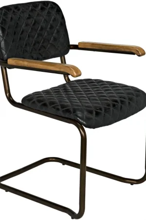 0045 Dark Walnut and Antique Brass Arm Chair Last Chance