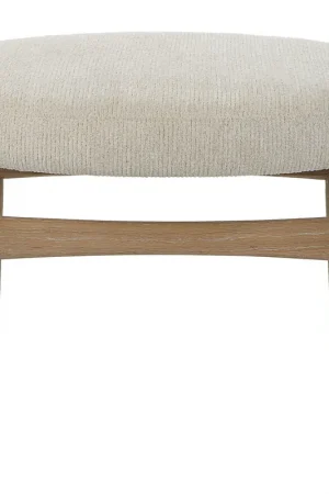 Acrobat Off White Glazed Natural Oak and Off-White Fabric Bench Special Offer