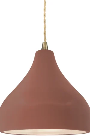 Trending Radiance LED 8 inch Canyon Clay and Antique Brass Pendant Ceiling Light