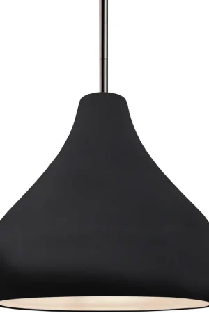 Must Have Radiance 1 Light 11.5 inch Gloss Black and Matte White and Brushed Nickel Pendant Ceiling Light
