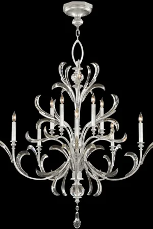 Beveled Arcs 10 Light 56 inch Silver Chandelier Ceiling Light Fast Shipping