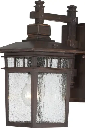 Certified Cove Neck 1 Light 12 inch Rustic Bronze Outdoor Wall Sconce