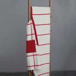 Grid Pattern Flannel Apron With Pocket Express Delivery
