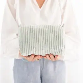 Quilted Velvet Cosmetic Pouch Mint High Quality
