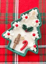 Christmas Tree Scented Candle In Ceramic Dish Professional Grade
