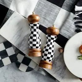 Checkered Salt and Pepper Shaker Set Reduced Price