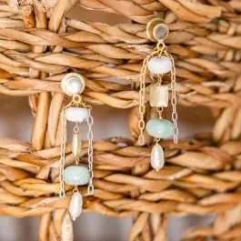 Amazonite and Howlite Stone Dangle Earrings Best Choice