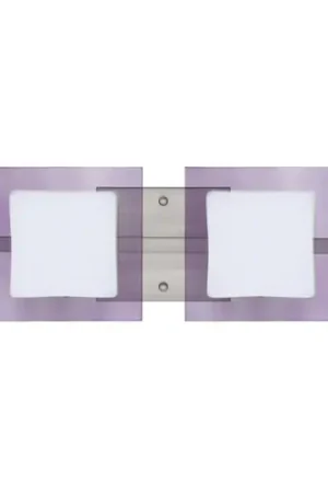 Modern Bathroom Light Purple Glass Satin Nickel by Besa Lighting Holiday Sale